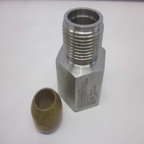 New autoclave engineers 6mx-166k8 316ss 1&#034; male x 3/8&#034; female pressure adapter for sale