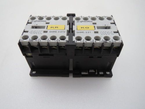 2xGhisalba GHMC.3.01R 230V Coil 3-4 kW DIN Rail Three Pole Contactor Reversers