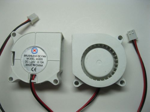 10 pcs brushless dc cooling blower fan 4020s 24v 40x20mm 2 wires white for sale