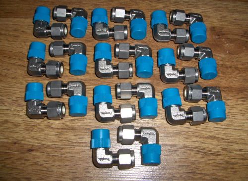 (20) new swagelok stainless steel male elbow tube fittings ss-400-2-4 for sale