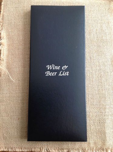 Restaurant Menu Wine Beer List Cover Holder-2 Sheet Black Silver 11x 4.5 Inches