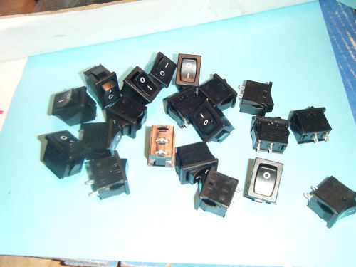 20 ROCKER ON/OFF SWITCHES UP TO 250V R19A WIDE USE SMALL 2 TERM $14.99 FREE SHIP