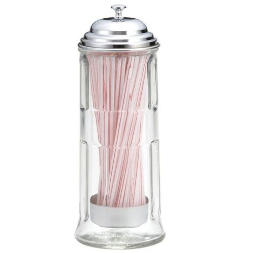 Diner Decor Old Fashioned Glass Straw Dispenser Straws 50&#039;s Retro Kitchen New