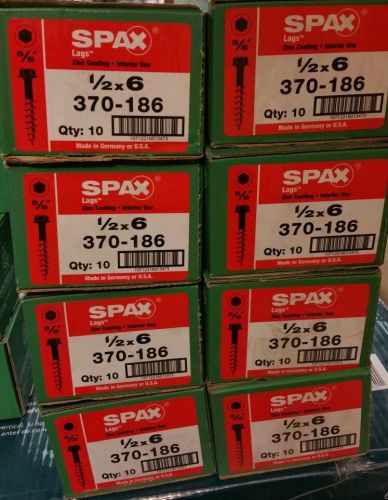 Spax 1/2 x 6 in. zinc hex head lag screw (8 boxes) for sale