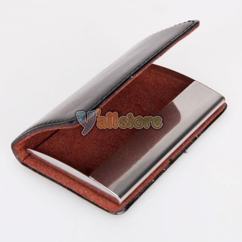 New Leather metal  Business Credit ID Card Holder cards Box