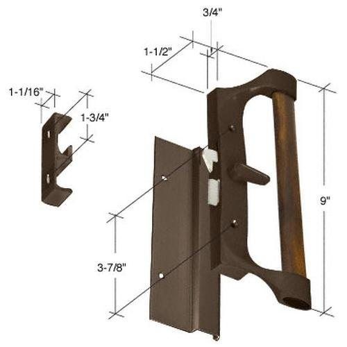 CRL Bronze/Wood Hook-Style Surface Mount Handle with 3-7/8&#034; Screw Hole Centers