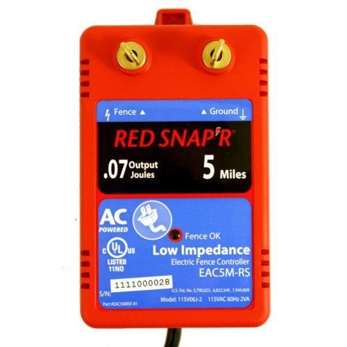 Red Snapr EAC5M-RS 5-Mile AC Low Impedance Fence Charger