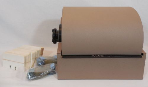 Rolodex 2400 double rotary card file vintage metal desktop address tan for sale