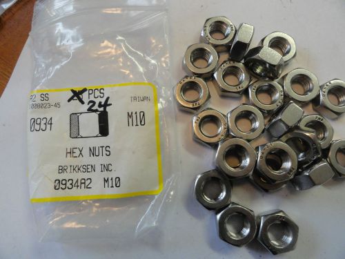 M10 Stainless Steel Hex Nuts, 1.5MM Pitch