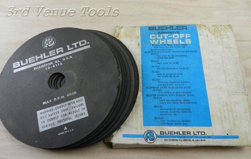 10 Buehler 10-4112 Abrasive Cut Off Wheels 9&#034; 4130 RPM for hard steel Rc 50-60