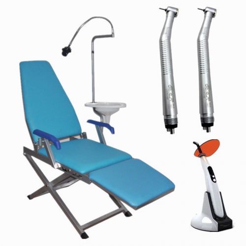 Portable Folding Dental Chair + Curing Light + Two Push Button Handpiece GM-C004