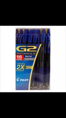 16 Pilot - G2 07 Gel Roller Ball Retractable Fine Blue Ink Pens