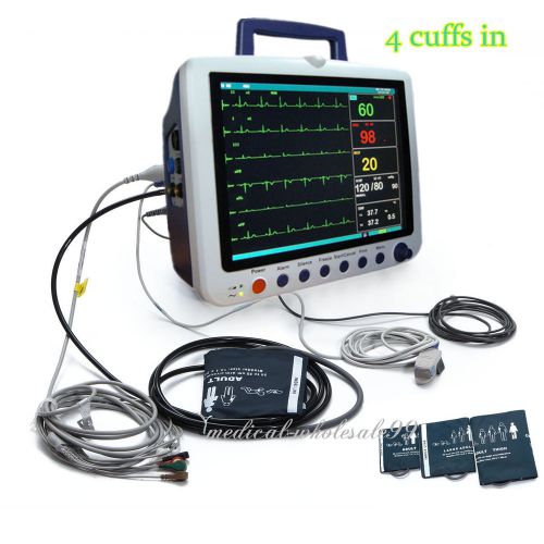 12-inch ICU 6-Parameter Vital Sign Patient Monitor NIBP SPO2 7-lead ECG waveform