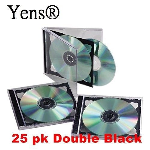 Yens® 25 STANDARD Black Double CD Jewel Case (Assembled)