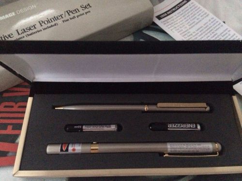 Sharper Image Executive Metal Laser Pointer/Pen Gift Set - New In Box