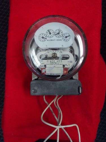 VINTAGE DUNCAN ELECTRIC WATTHOUR METER TYPE MF-A ~60 (15 AMP/ 120 VOLT/ 2 WIRE)