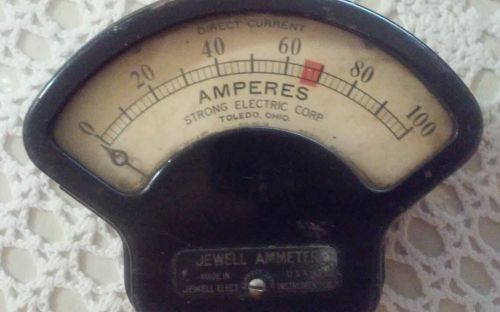 ANTIQUE JEWELL INSTRUMENT .AMPERES   AMMETER  0-100 MADE IN USA