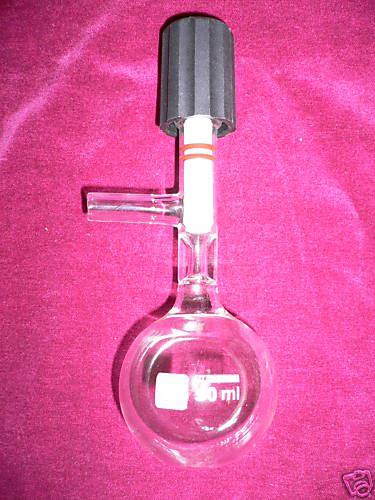 New reaction round bottom flask, 50ml, adjustable ptfe for sale