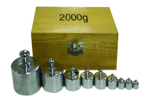 Walter Products B-150-W Weight Set, 2000g w/ wooden case