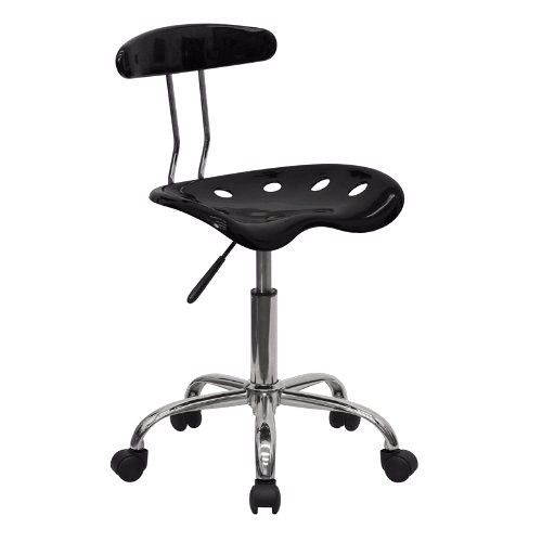 Black and Chrome Computer Task Chair with Tractor Seat FREE SHIPPING