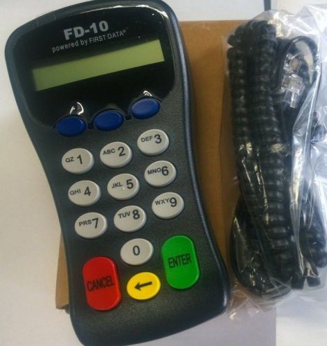 Brand new oem first data fd-10 debit pin pad terminal in sealed factory box for sale