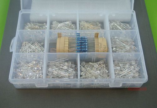 3mm 5mm (r,y,g,b,w)  led assortment kit,super bright water clear 10values.500pcs for sale