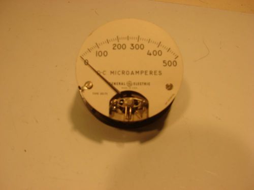GE 0-500 MICROAMPERES DC METER- TYPE DO-71 3IN x 3IN  Broken Glass