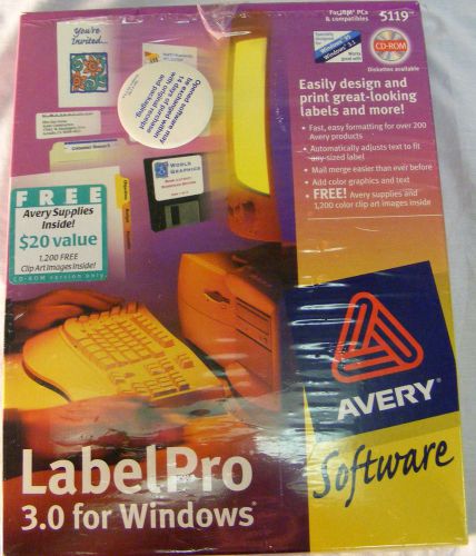 Avery Label pro software 3.0 windows$20.00  of free Avery supplies inside box