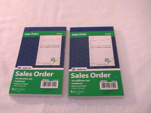 2- Sales order books, 50 carbonless pages per book DC4705 4 3/6&#034; x7 3/16&#034;