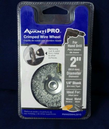 Avanti Pro CRIMPED WIRE WHEEL BRUSH STEEL WIRE 2&#034; 50.8 mm 1/4&#034; Shank
