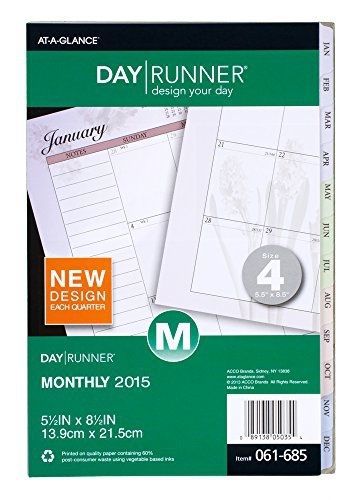 Day Runner Nature Monthly Desk Calendar Refill 2015, 5.5 x 8.5 Inch Page Size