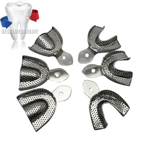 1 Set 6 PCS Dental Stainless Steel Anterior Impression Trays Large Middle Small