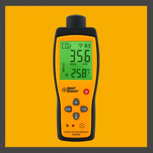 Carbon Dioxide CO2 Detector Meter Tester 0-5000PPM Sound Light Alarm Li-battery