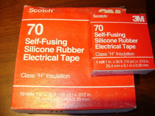 SCOTCH 70 SELF FUSING SILICONE RUBBER ELECTRICAL TAPE NEW BOX OF 10