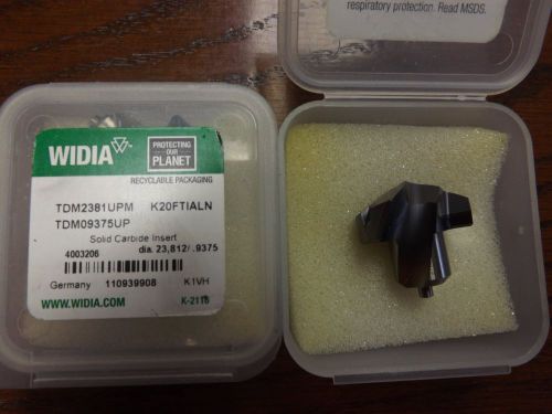 Widia Coated Carbide Drill Insert, TDM09375UP, Grade K20FTIALN, .9375&#034; Diameter
