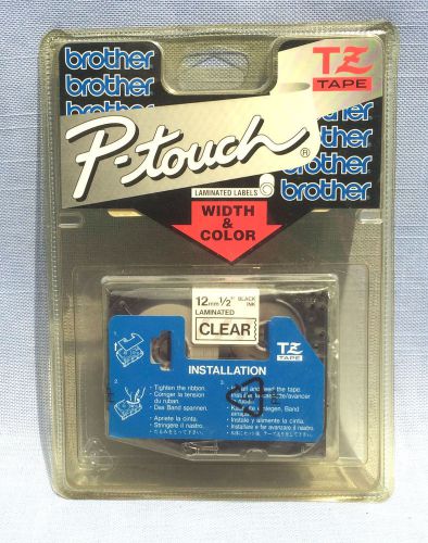 Brother P-Touch Tape TZ131 1/2&#034; Black On Clear Tape New Sealed