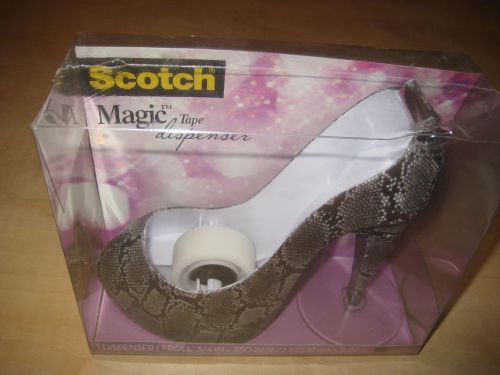 Scotch Magic Tape Dispenser snakeskin high heel shoe pump NIP