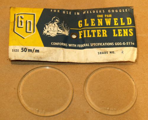 Pair nos vintage glenweld usa clear glass round welding goggle lenses steampunk for sale