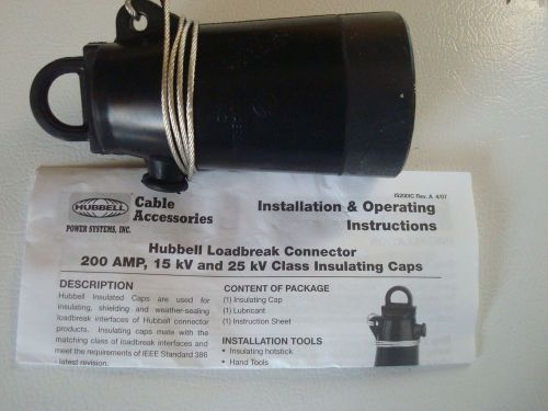 Hubbell 215ICI Loadbreak Connector  200 Amp  15kV Class Insulating Cap  New