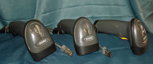 Lot of 3 SYMBOL LS2208-SR20007R BARCODE SCANNER w/ USB Cable