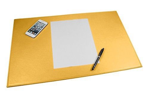 Lucrin - Rigid Desk Pad 23.6 x 15.7 inches - Yellow - Smooth Leather