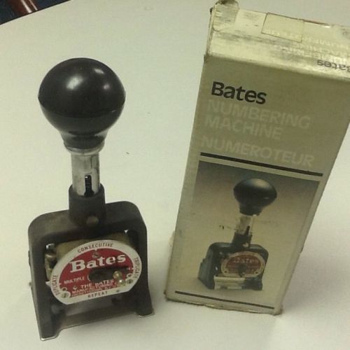 Bates Numbering Machine, 6 Wheels Type Size E, Used With Box