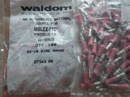 A869 etc / molex - qty 100 - snap plug, for 18-22 awg  new for sale