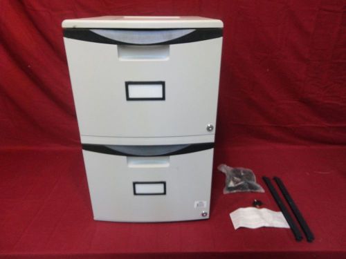Storex Wheeled Two-Drawer Filing Cabinet 18 inches Light Grey Lateral File Cabin