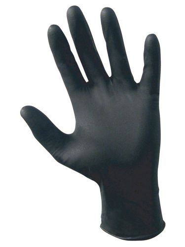 Sas safety 66518 raven powder-free disposable black nitrile 6 mil gloves larg... for sale