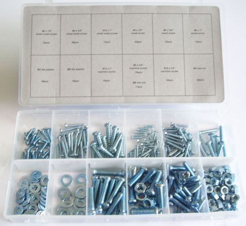 347pc nut bolt screw and washer assortment kit set for sale