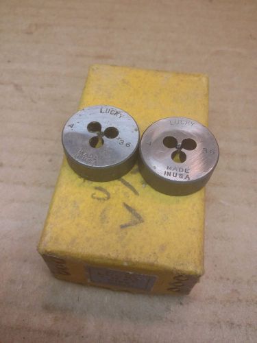 Lot of 2 pcs 1&#034; round  4-36 dies  lucky dies threading tools for sale