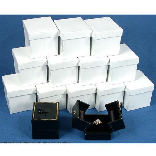 12 large black ring gift boxes with snap lids for sale