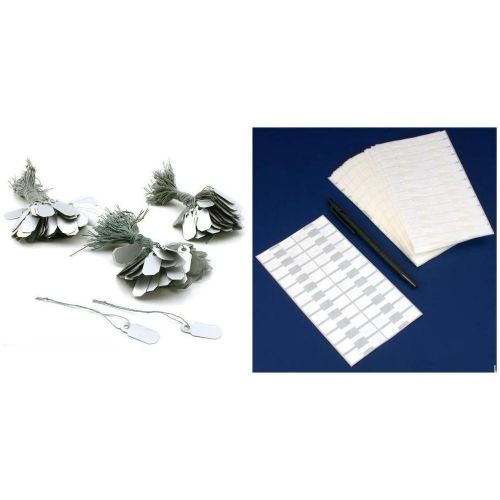 Adhesive &amp; String Price Tags for Rings Chains Jewelry Displays Kit 1000 Pcs