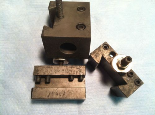 3 pc lot of quick change toolholders, yuasa  (boring bar holder) for sale